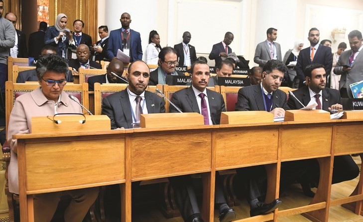 الرئيس مرزوق الغانم ووفد الشعبة البرلمانية في الاجتماع العام في المؤتمر الـ١٣٧ للاتحاد البرلماني الدولي في سان بطرسبرغ﻿
