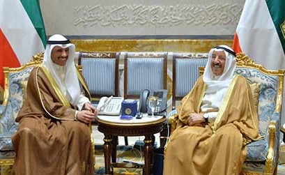 صاحب السمو الأمير الشيخ صباح الأحمد خلال استقباله الرئيس مرزوق الغانم