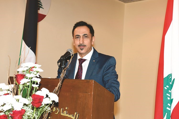 ماهر خير متحدثا خلال حفل الاستقبال ﻿