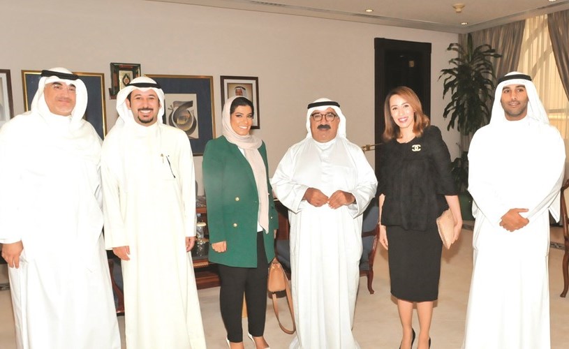 الشيخ ناصر صباح الأحمد مستقبلا د.منال الحساوي وأعضاء مجلس إدارة جمعية التخطيط الإستراتيجي﻿