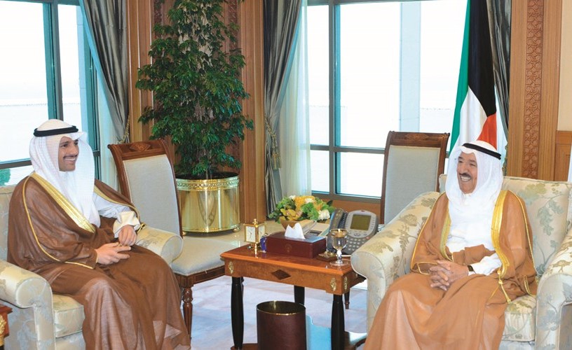 صاحب السمو الأمير الشيخ صباح الأحمد مستقبلا رئيس مجلس الأمة مرزوق الغانم﻿