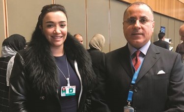 غدير الصقعبي مع السفير جمال الغنيم﻿