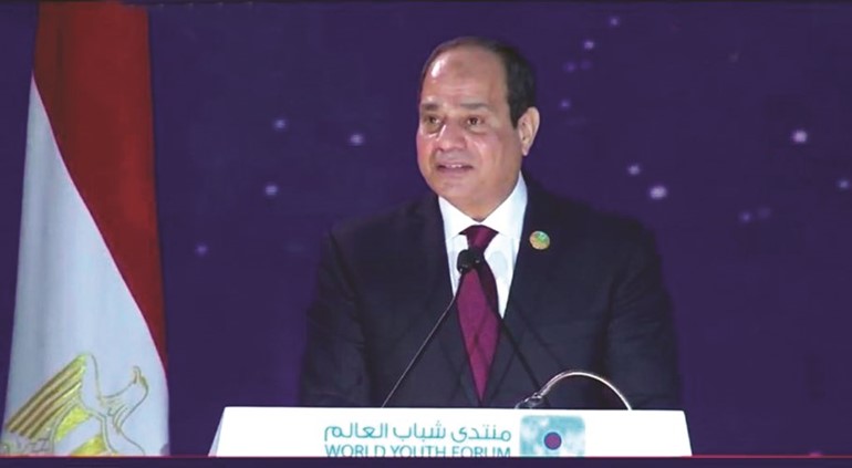  ﻿الرئيس عبدالفتاح السيسي متحدثا في انطلاق أعمال منتدى شباب العالم ﻿