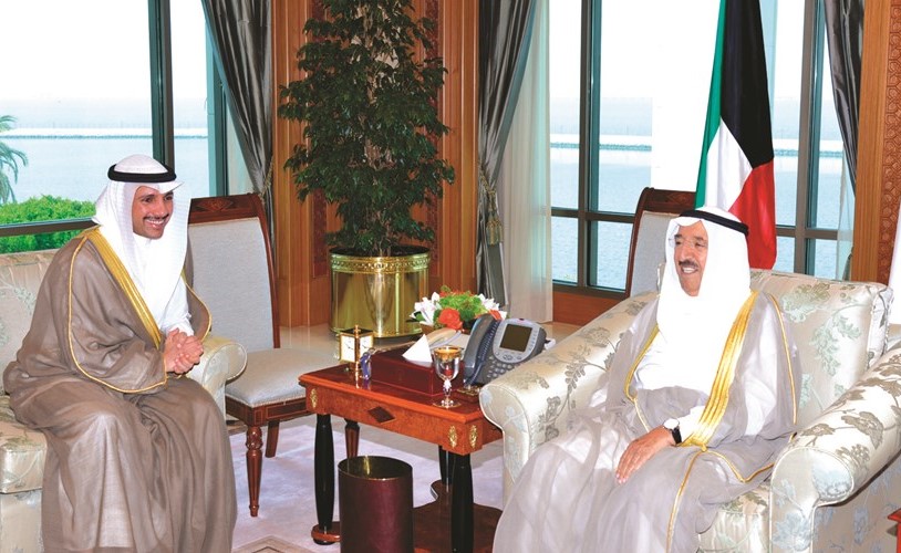 صاحب السمو الاميرالشيخ صباح الأحمد مستقبلارئيس مجلس الامة مرزوقالغانم ﻿