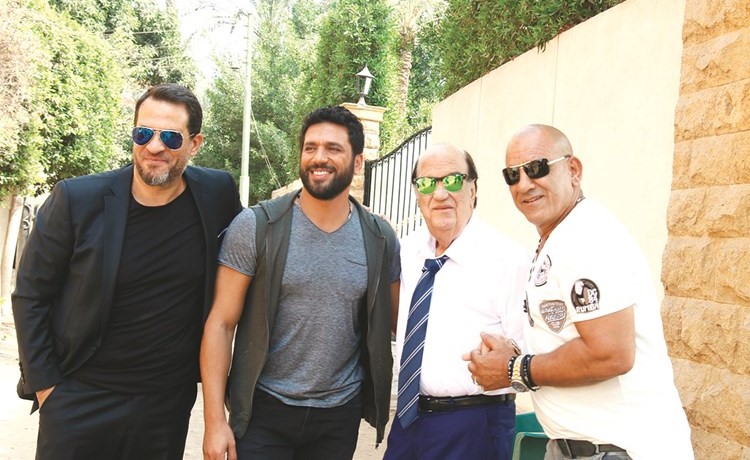 حسن الرداد وحسن حسني وماجد المصري ومحمد لطفي أثناء تصوير الفيلم﻿
