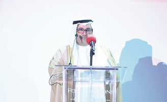 محمد عبدالعزيز الشايع متحدثا خلال الحفل	(أحمد علي)﻿