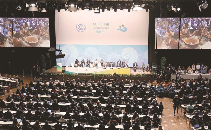 جانب من الجلسة الافتتاحية لمؤتمر COP23 لتغير المناخ امس الاول				(أ.ف.پ)﻿
