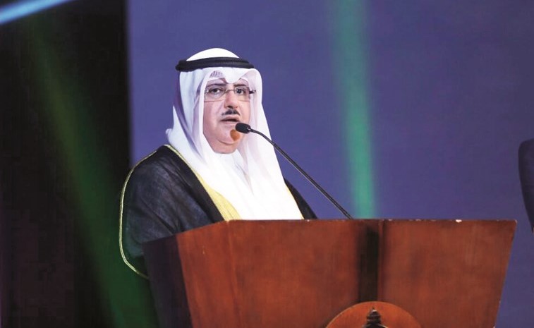 رئيس وفد الكويت الشيخ فهد المبارك أثناء إلقاء كلمته﻿