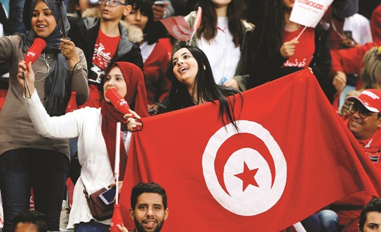 فرحة تونسية بالوصول للعرس المونديالي		 (أ.ف.پ)﻿