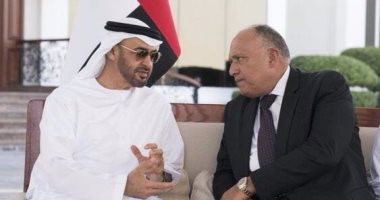 محمد بن زايد خلال لقائه بسامح شكري