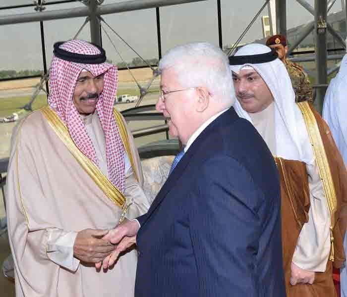 سمو ولي العهد الشيخ نواف الأحمد مرحبا بالرئيس العراقي