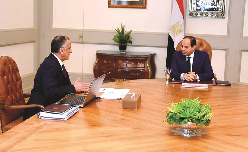 الرئيس عبدالفتاح السيسي مجتمعا مع طارق عامر ﻿