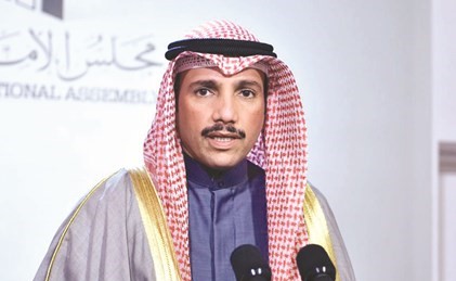 رئيس مجلس الأمة مرزوق الغانم متحدثا﻿