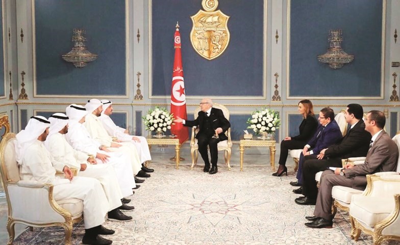 جانب من لقاء رواد الأعمال مع الرئيس التونسي﻿