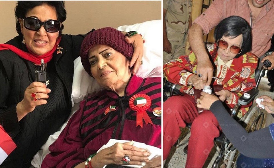 الصورة الى اليسار  للاعلامية الكويتية عائشة اليحيى تزورها بالمستشفى