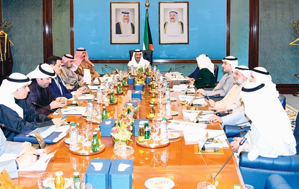 سمو الشيخ جابر المبارك مترئسا الاجتماع الاسبوعي لمجلس الوزراء أمس