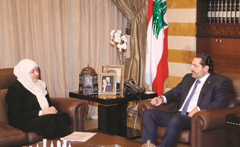 الرئيس سعد الحريري مستقبلا عمته النائب بهية الحريري-(محمود الطويل) ﻿