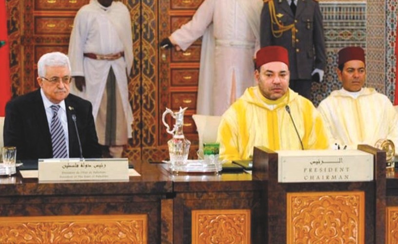 صورة ارشيفية للعاهل المغربي الملك محمد السادس والرئيس الفلسطيني محمود عباس﻿