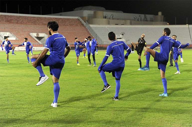 جانب من تدريبات المنتخب الكويتي