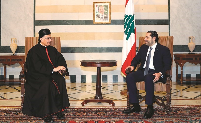 رئيس مجلس الوزراء سعد الحريري مستقبلا البطريرك بشارة الراعي في السراي الحكومي	(محمود الطويل)﻿