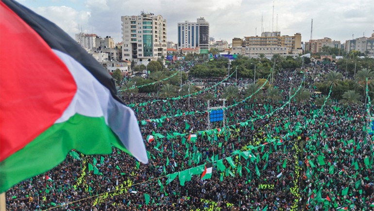 "حماس" نظمت مهرجانا حاشدا في غزة وجددت رفضها قرار ترامب