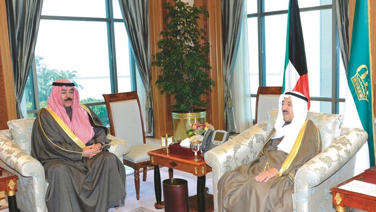 صاحب السمو الامير خلال استقباله الشيخ محمد الخالد ﻿