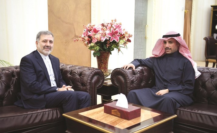 رئيس مجلس الأمة مرزوق الغانم خلال استقباله السفير الإيراني﻿