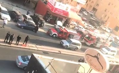 آليات الإطفاء في موقع الحادث﻿