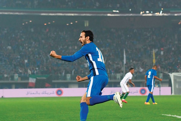 عبدالله البريكي صاحب هدف «الأزرق» في مرمى الأخضر السعودي