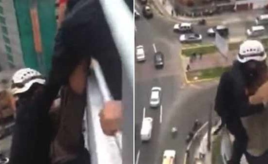 بالفيديو.. حاول إنقاذه من الانتحار... ولكنه صرخ "أريد الموت"