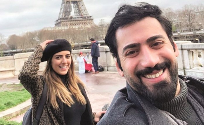 العلوي وهيا عبدالسلام أثناء تصوير المسلسل﻿