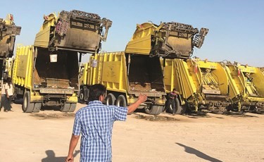 جانب من فحص آليات النظافة في الجهراء﻿