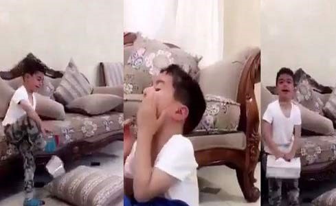 بالفيديو.. طفل كويتي يبكي متأثرا بعد خسارة المنتخب من عمان