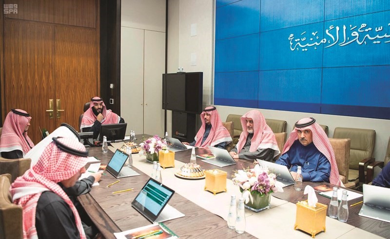 صاحب السمو الملكي الأمير محمد بن سلمان مترئسا اجتماع مجلس الشؤون السياسية والأمنية- (واس)﻿