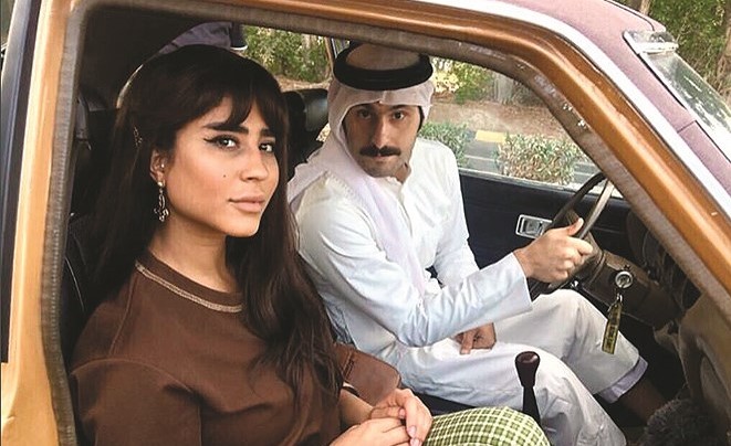 علي كاكولي وليلى عبدالله اثناء تصوير مسلسل الخافي اعظم﻿
