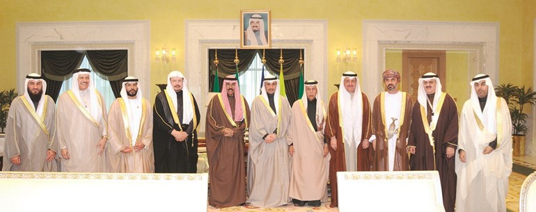  ﻿سمو ولي العهد الشيخ نواف الأحمد خلال استقباله رؤساء الوفود البرلمانية في دول مجلس التعاون﻿