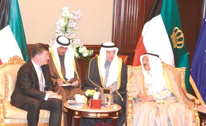 صاحب السمو الأمير مستقبلا رئيس الدورة 72 للجمعية العامة للأمم المتحدة ميروسلاف لايتشاك﻿