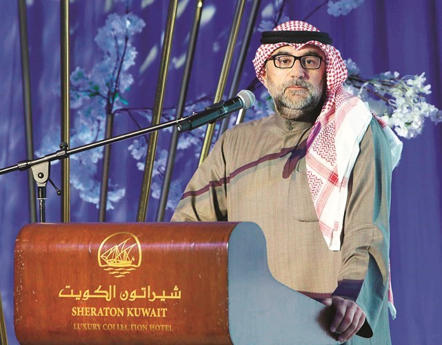 نقيب أمين متحدثا في الحفل﻿