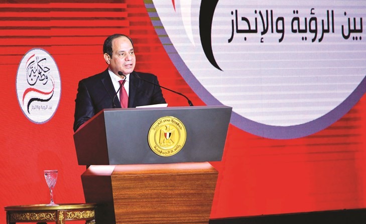 الرئيس عبد الفتاح السيسي خلال إعلان قرار الترشح لفترة رئاسية ثانية ﻿