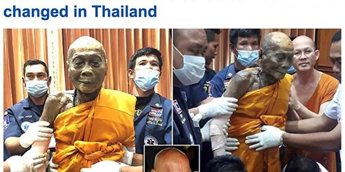 بالصور.. استخراج جسد راهب بوذي بعد شهرين من وفاته.. شاهد كيف وجدوه؟