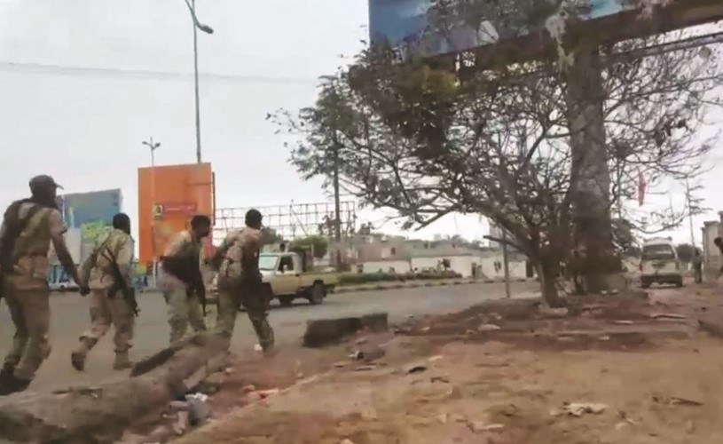 جانب من الاشتباكات التي شهدتها عن امس ﻿