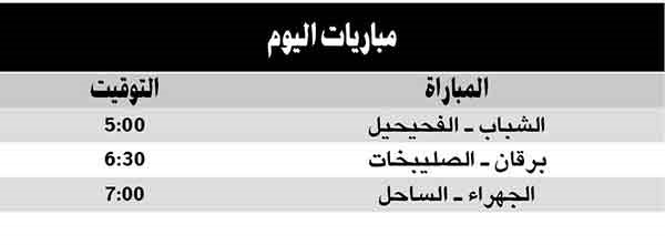 3 مواجهات في أولى «الطائرة» اليوم