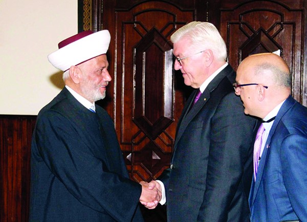 مفتي الجمهورية ​الشيخ عبداللطيف دريان​ مستقبلا الرئيس الألماني فرانك فالتر شتاينماير في دار الفتوى