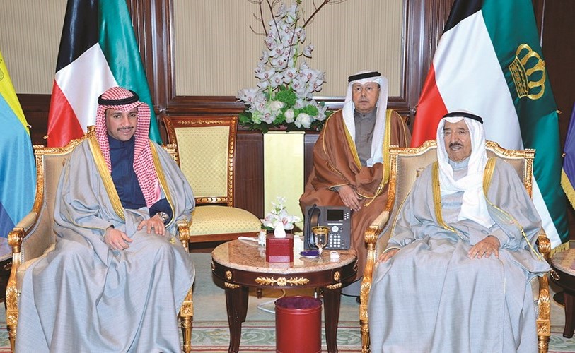 صاحب السمو الأمير الشيخ صباح الأحمد مستقبلا رئيس مجلس الأمة مرزوق الغانم﻿