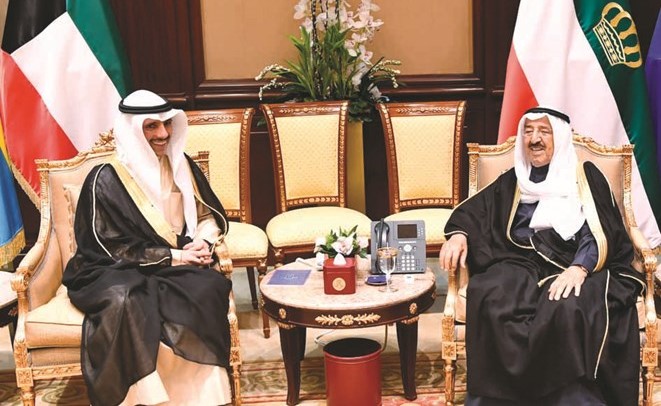 صاحب السمو الامير الشيخ صباح الأحمدمستقبلارئيس مجلس الأمة مرزوق الغانم	﻿