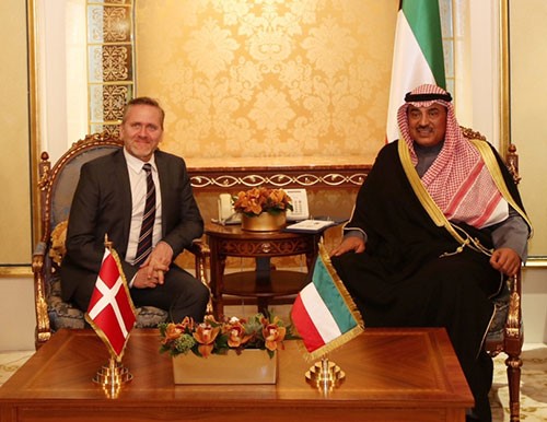 الشيخ صباح الخالد مع وزير خارجية مملكة الدنمارك اندرس سامويلسن