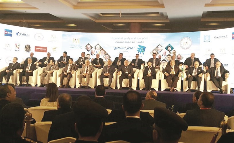 لقطة جماعية للعلماء المصريين المشاركين في مؤتمر مصر تستطيع بأبناء النيل﻿
