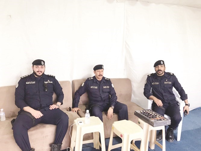 اللواء عابدين العابدين والرائد عبدالله فيصل الشمري والنقيب أحمد خالد الجناحي﻿