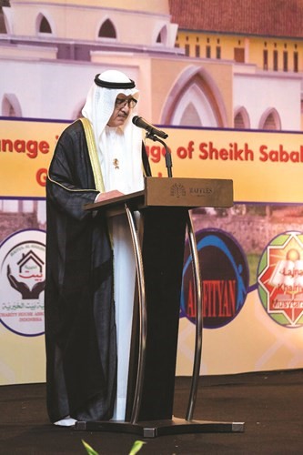 السفير عبدالوهاب الصقر يلقي كلمة في الحفل﻿