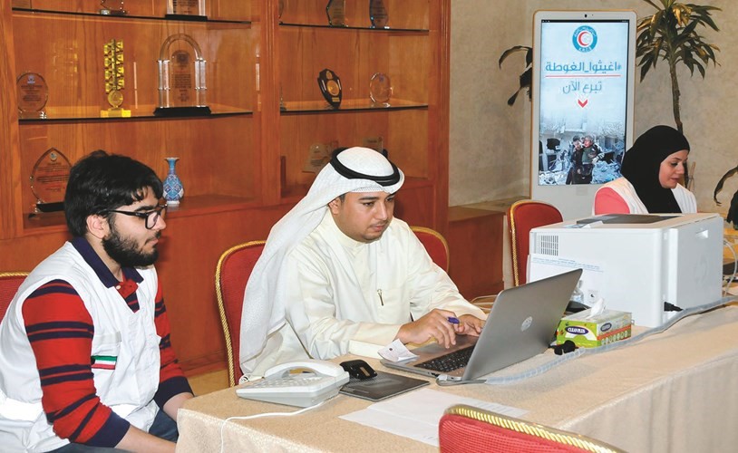 جانب من استقبال التبرعات﻿
